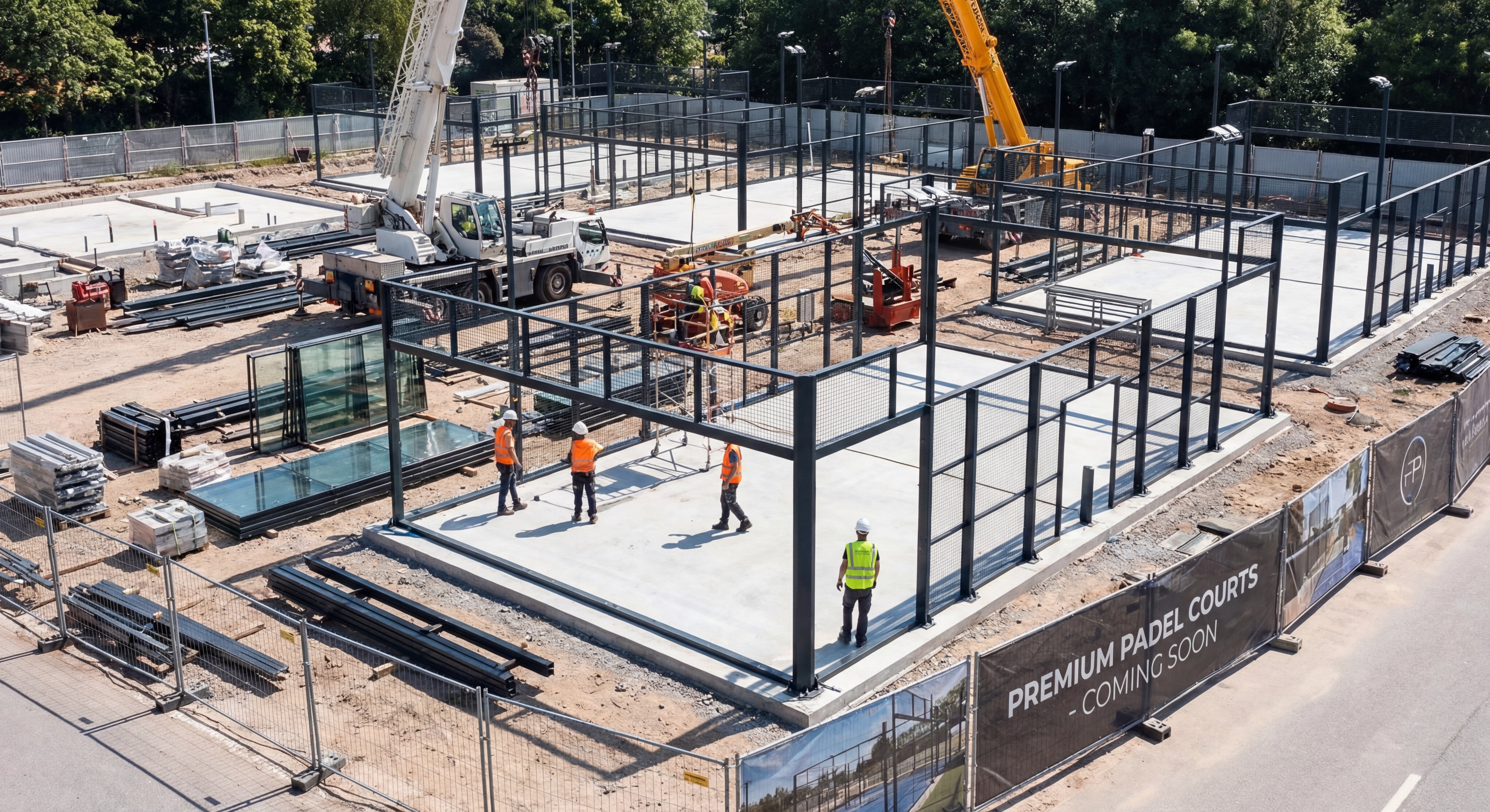padel court construction site