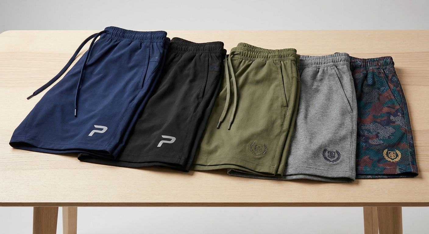 Display of lifestyle and elite padel shorts collections