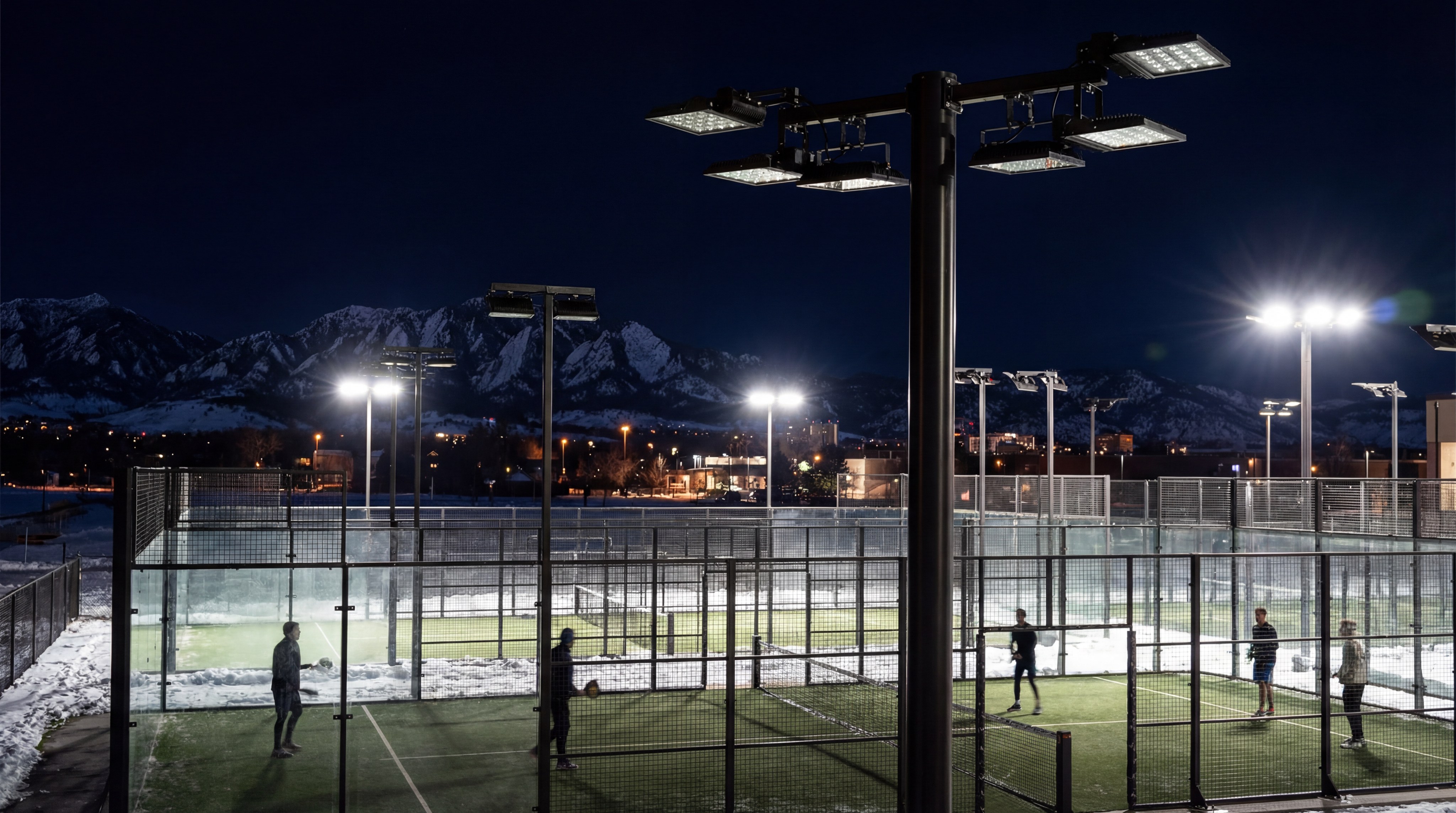 Professional LED lighting for padel denver