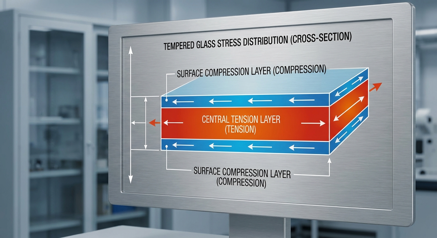 tempered glass stress distribution diagram