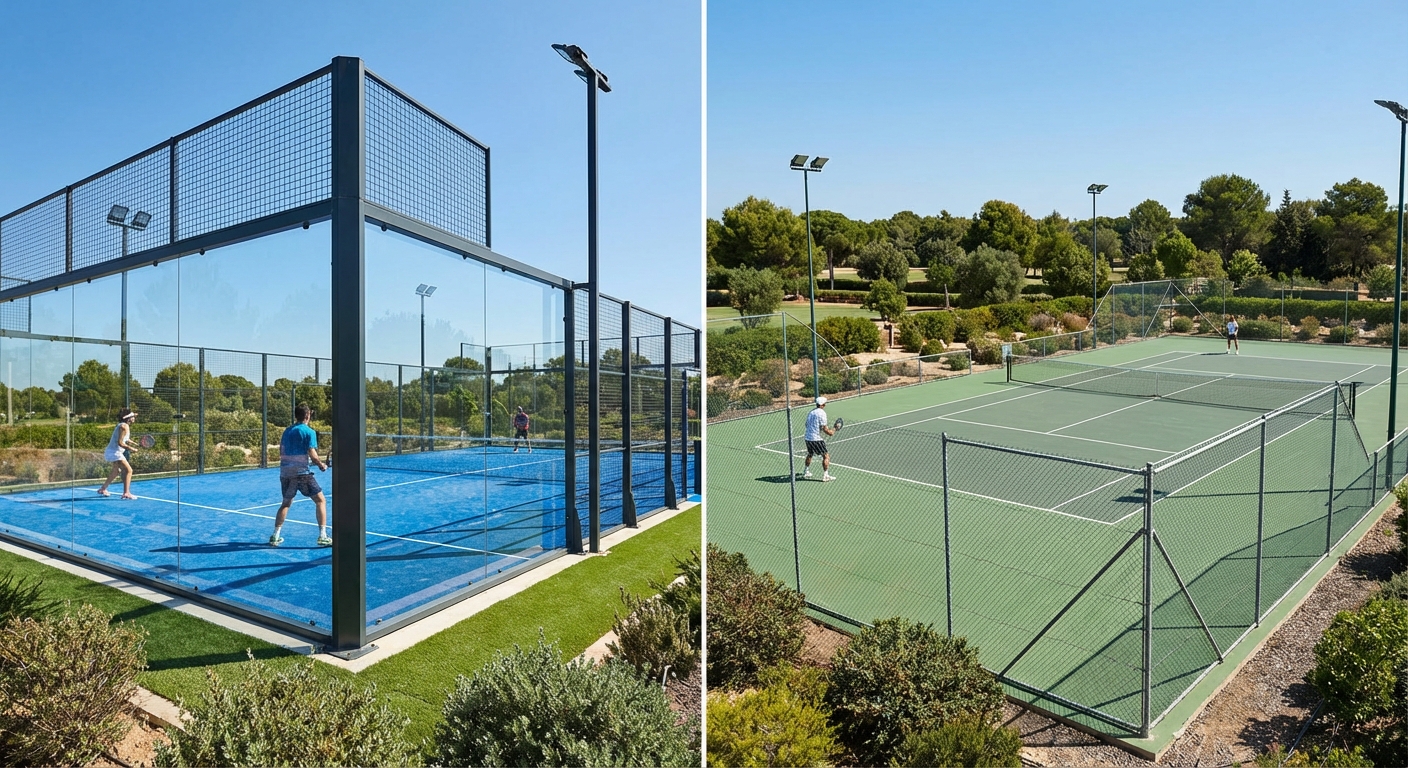 padel vs tennis court comparison