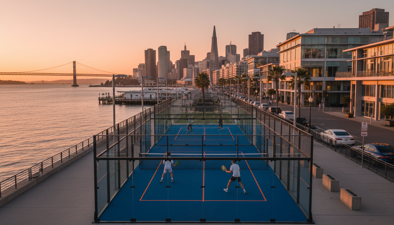 Bay area padel court sunset