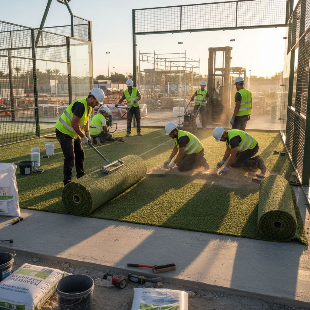 padel court turf installation