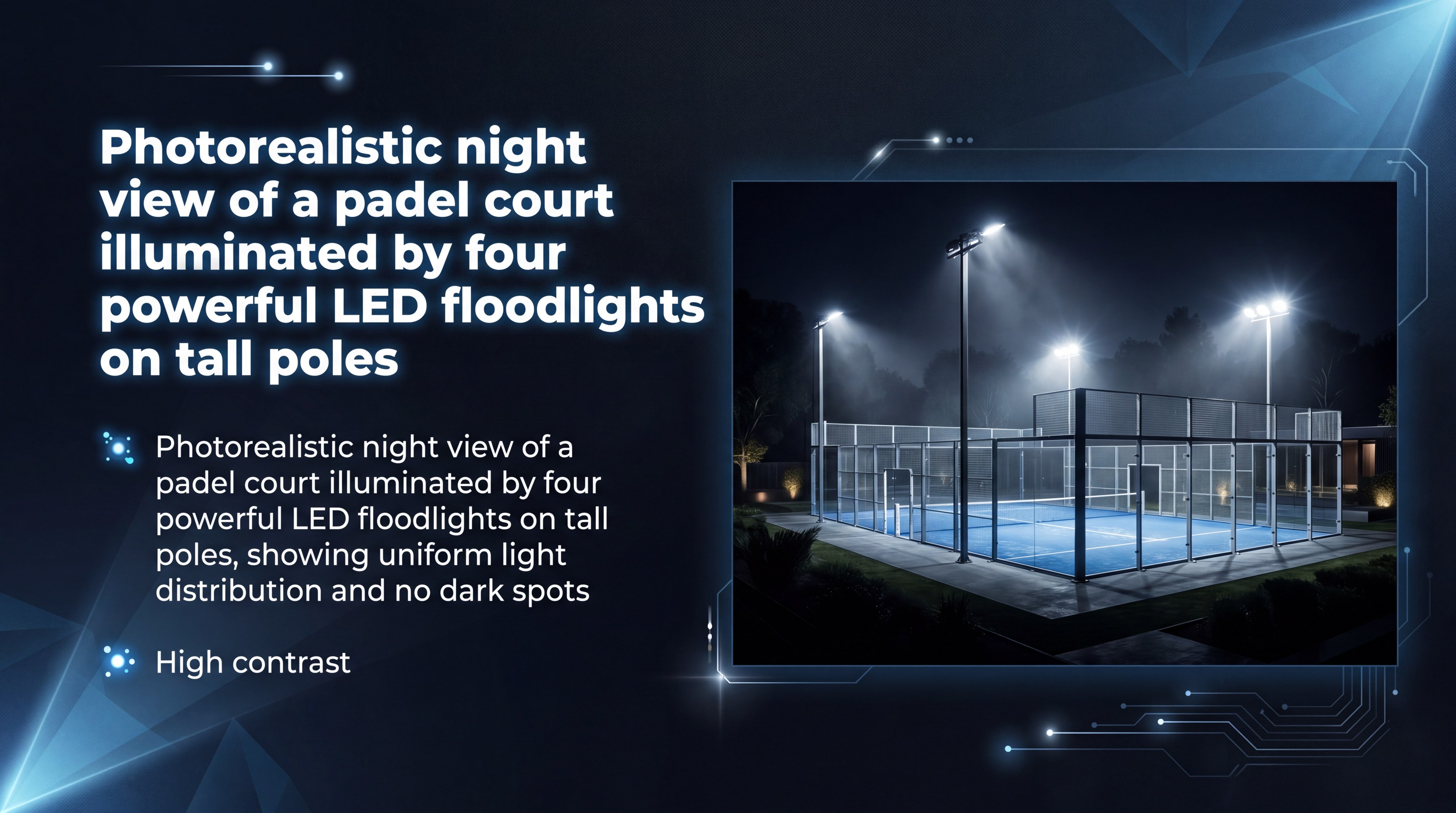 padel court night illumination