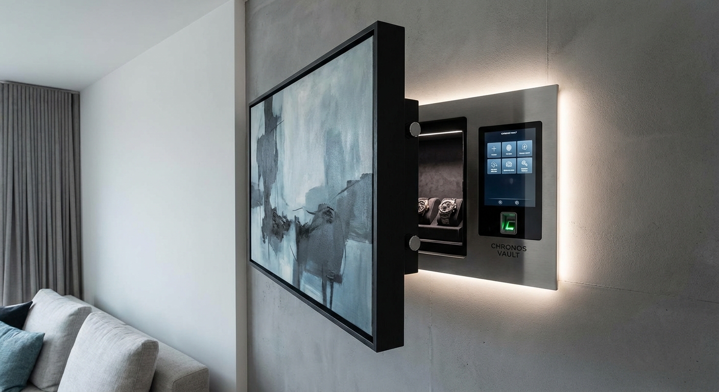 Modern Painting Concealing High-Tech Wall Safe