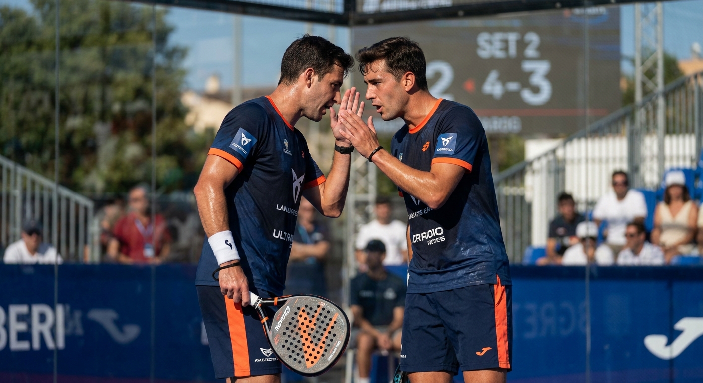padel players high five strategy