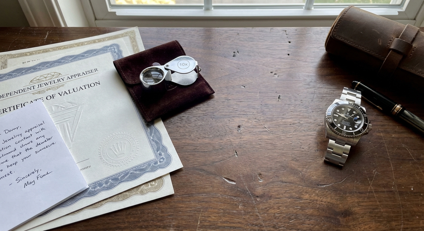 professional jewelry appraisal workspace