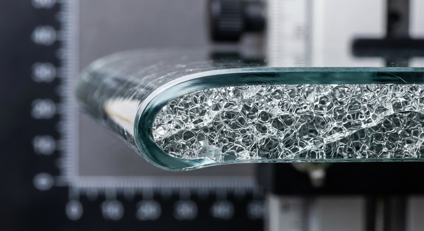 tempered glass macro edge view