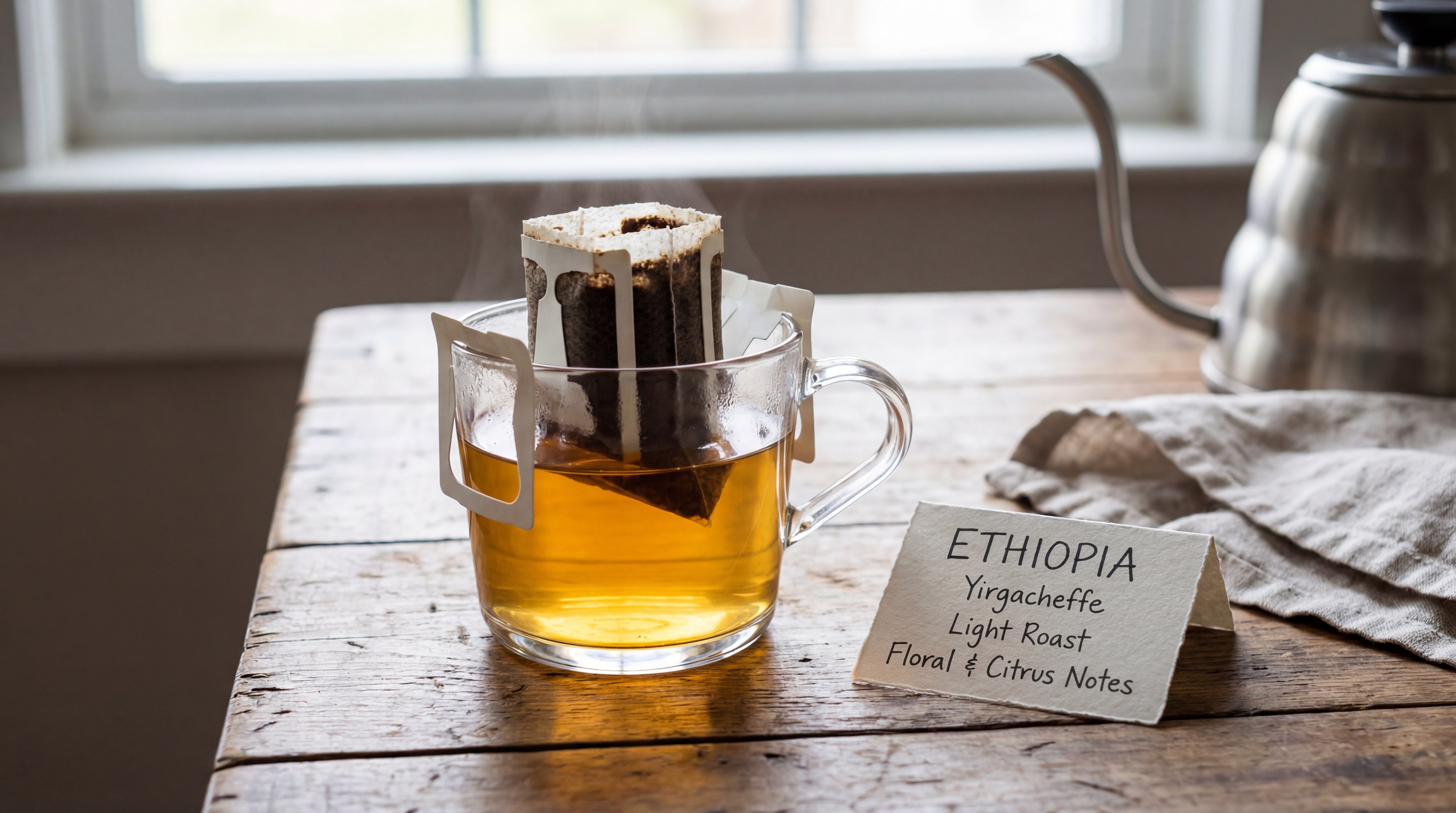 Specialty coffee drip bag lifestyle