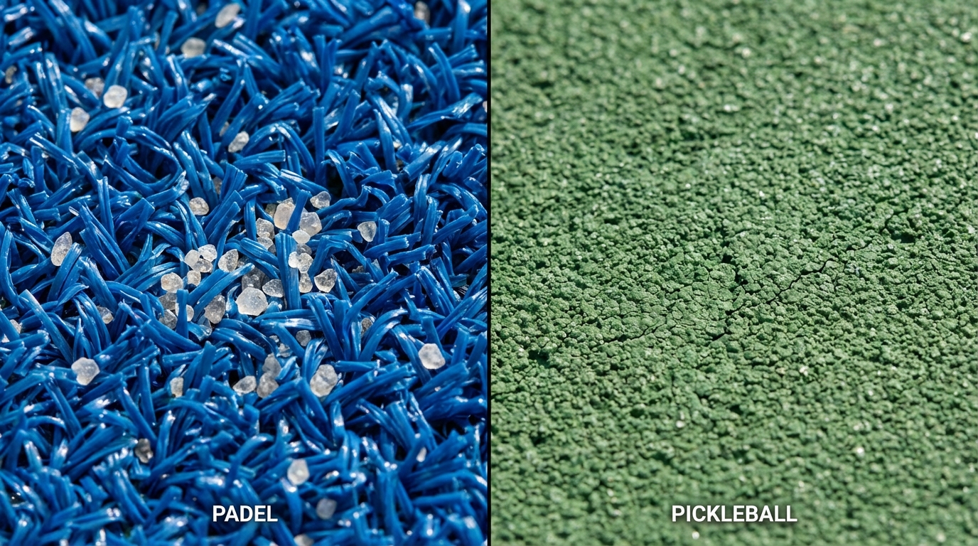 padel pickleball court surface comparison