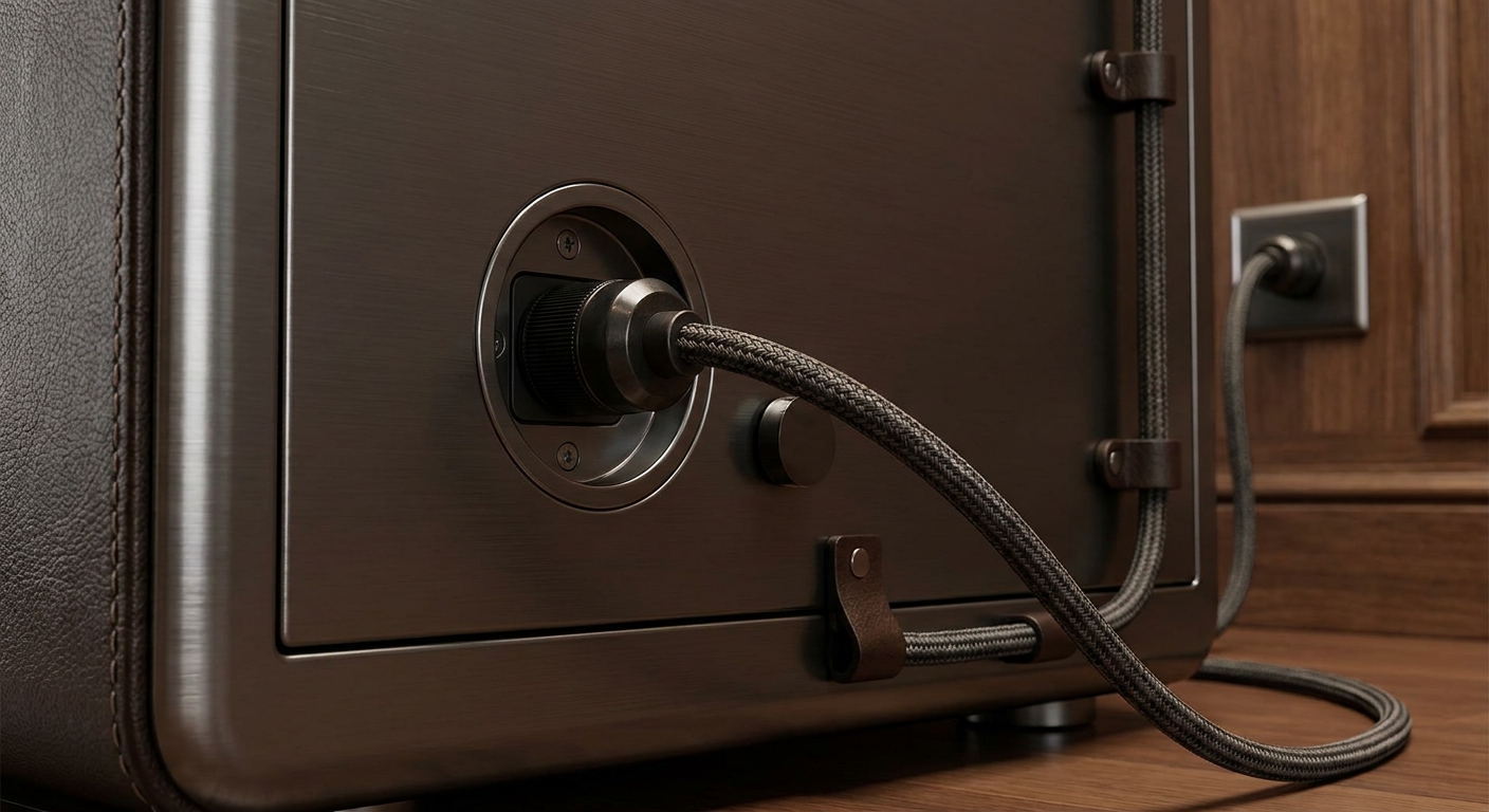 luxury safe power port closeup