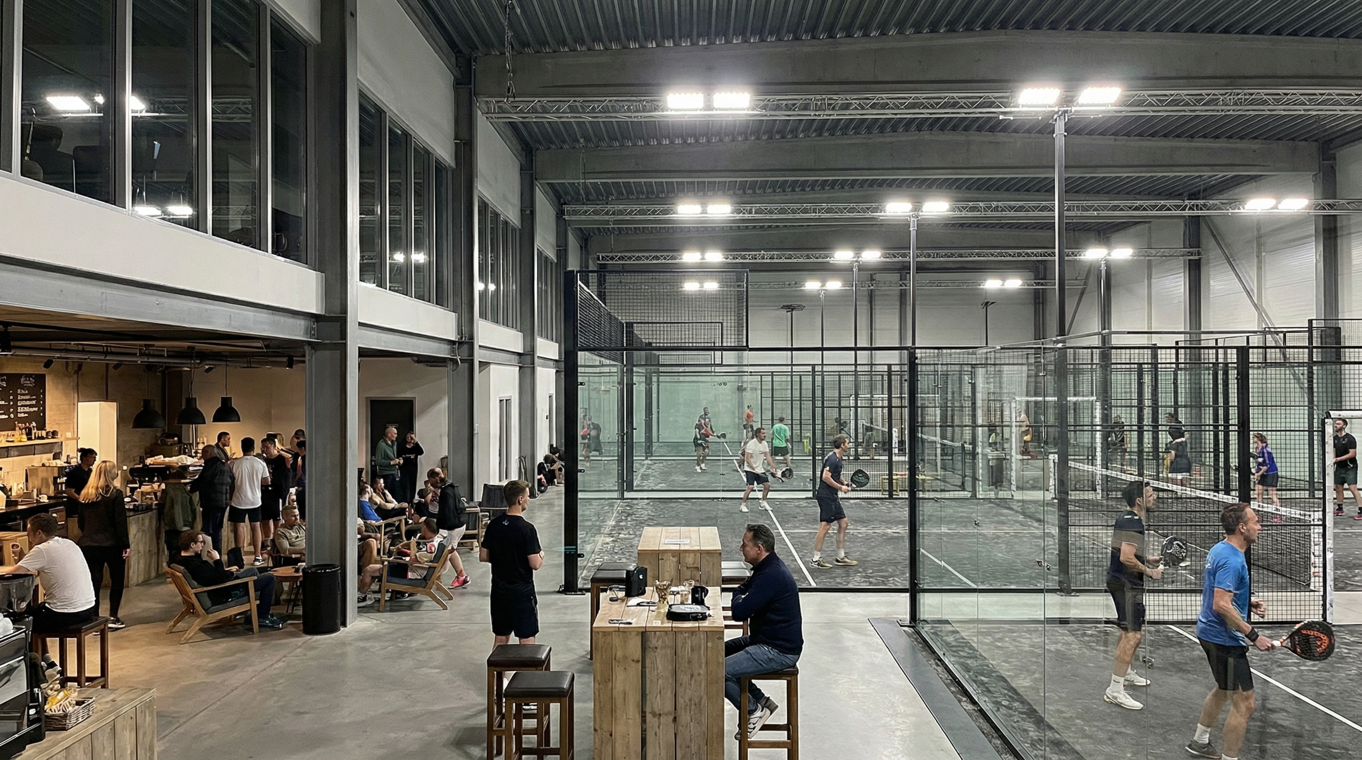 padel club interior lighting