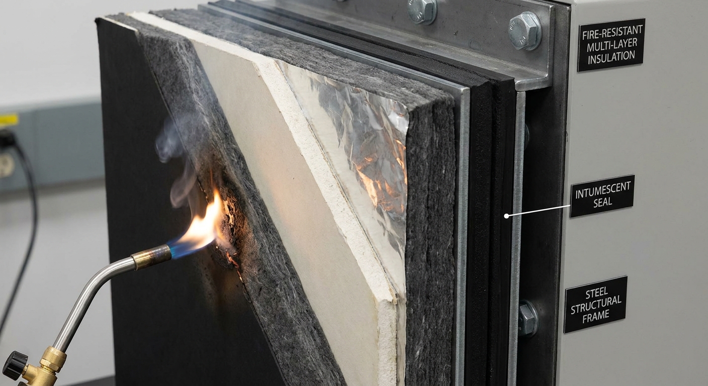 Demonstration of fire resistant wall layers