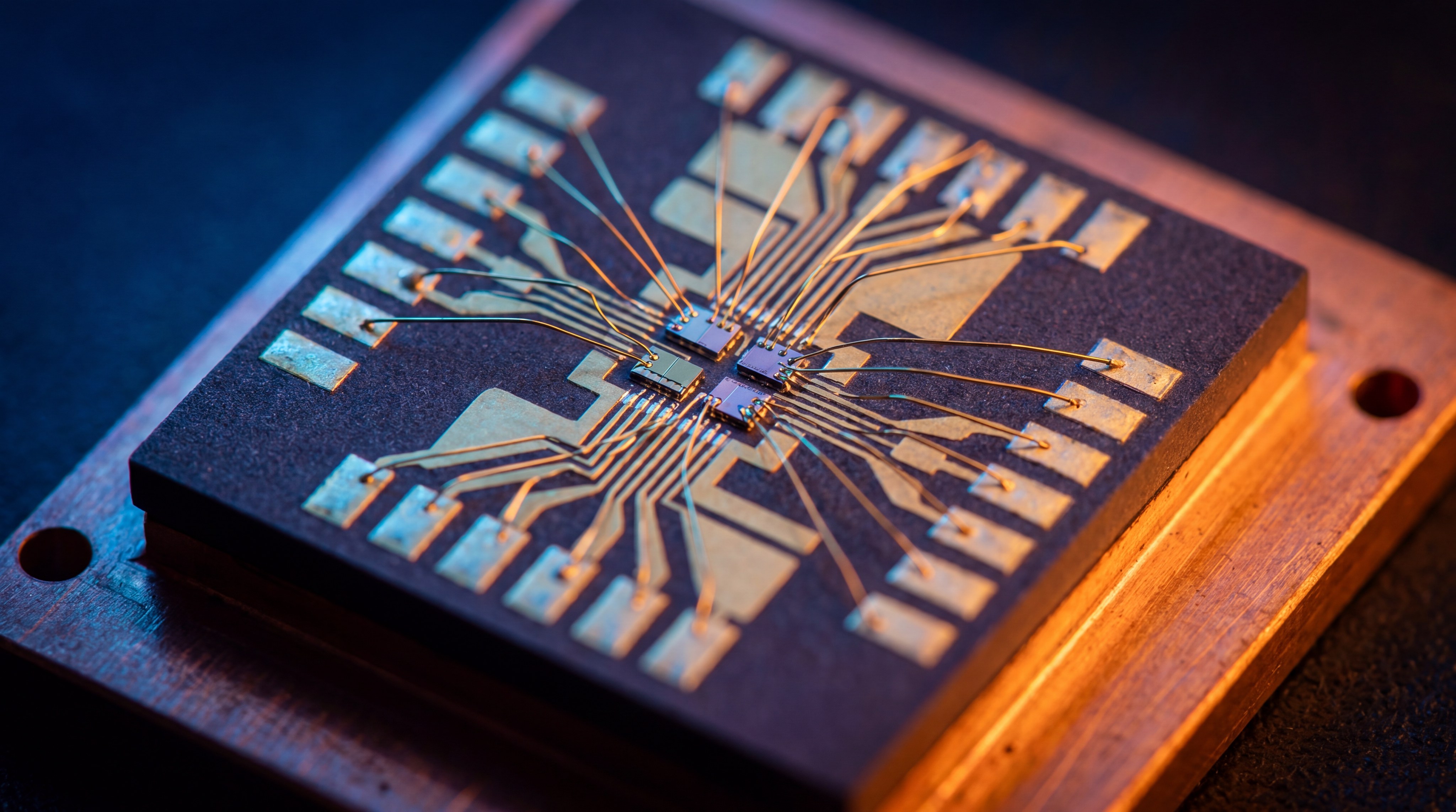 Gallium Nitride semiconductor chip closeup