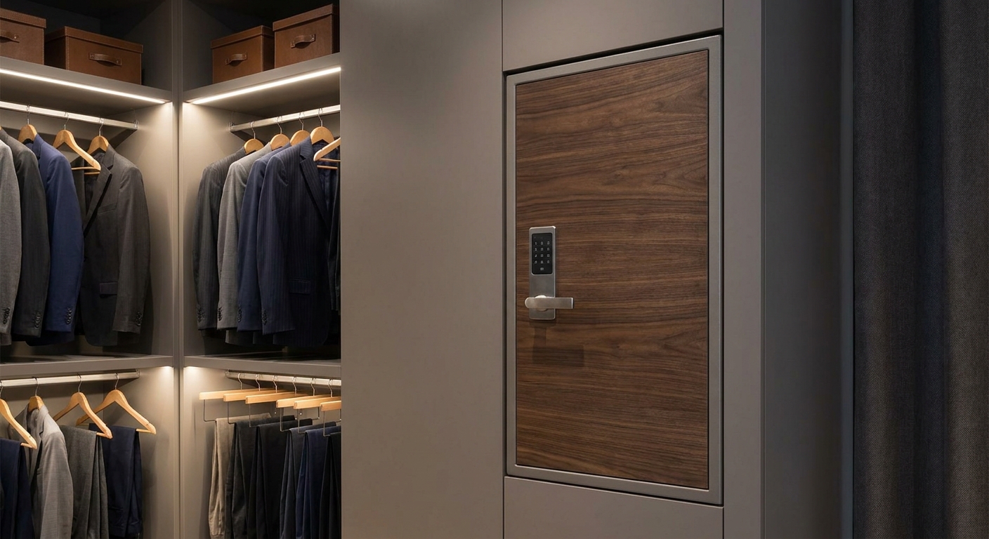 modern wood grain security safe