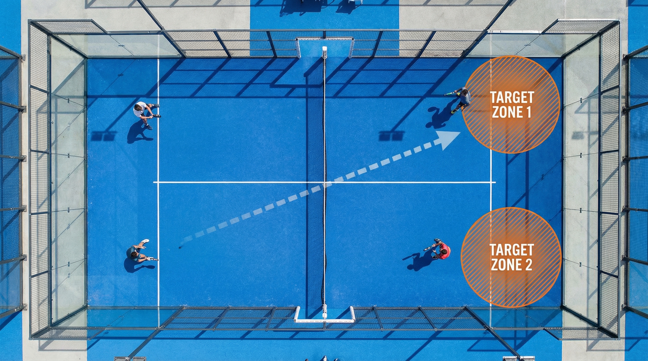 bandeja padel target zones
