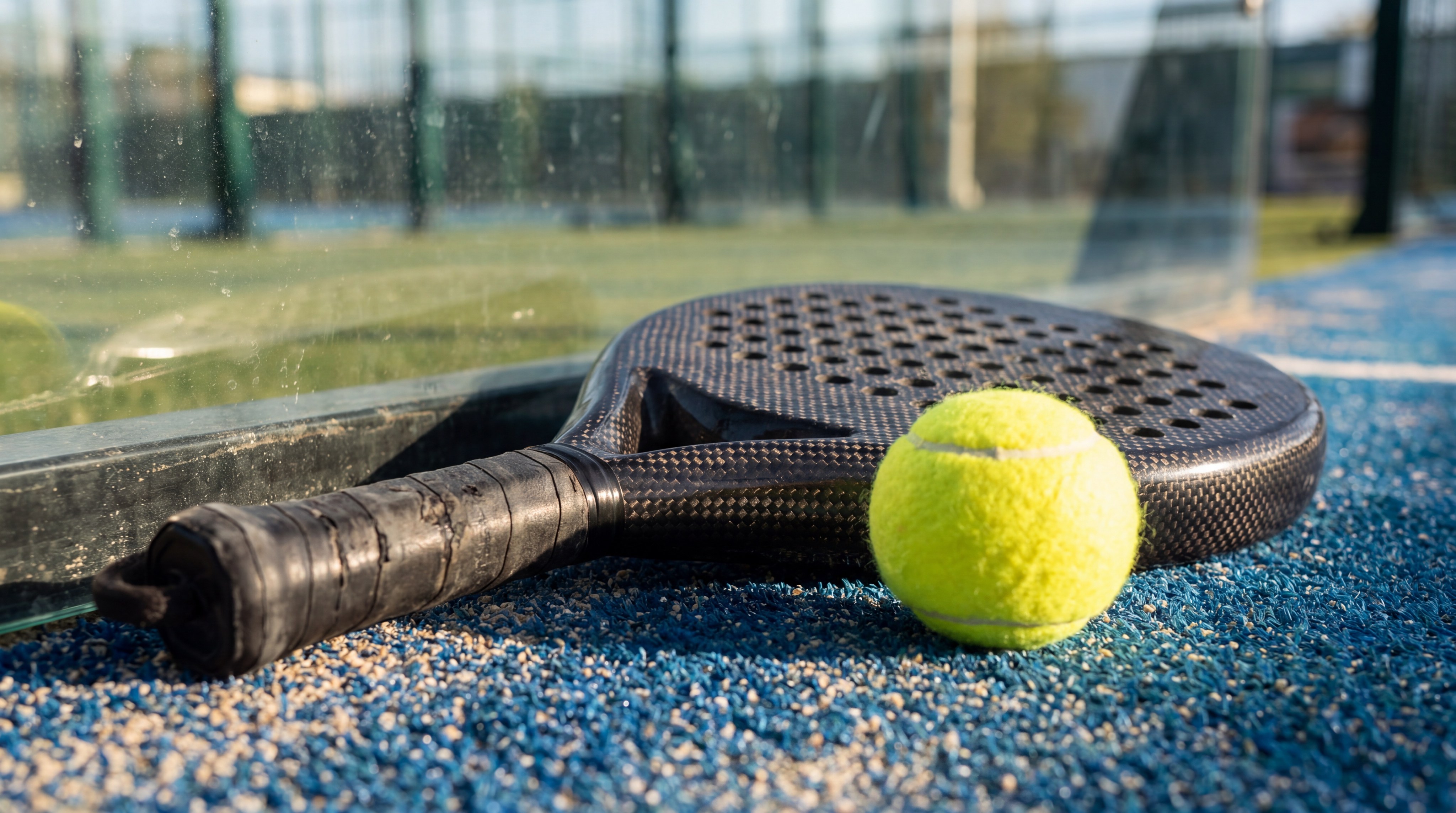 carbon fiber padel racket close up