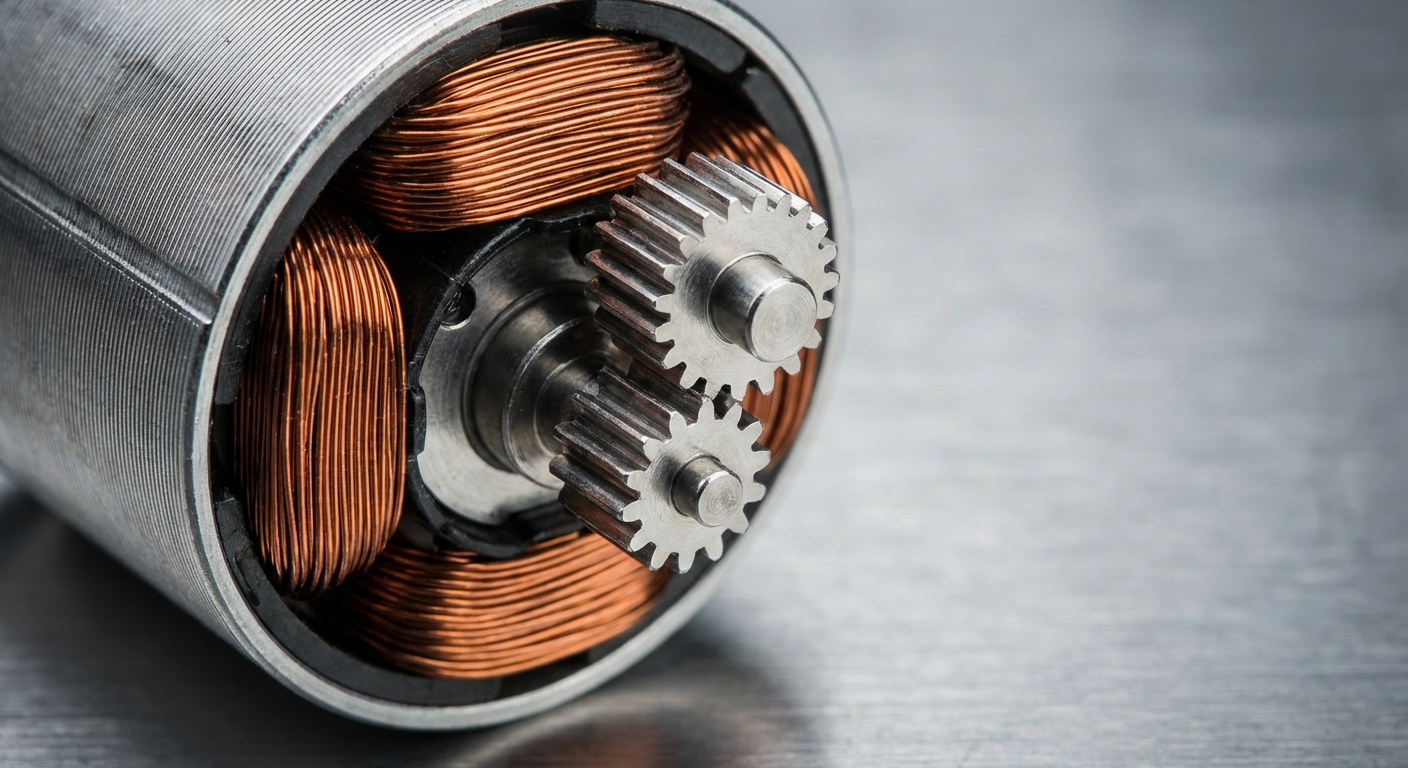 Macro Shot of Japanese Mabuchi Motor Assembly