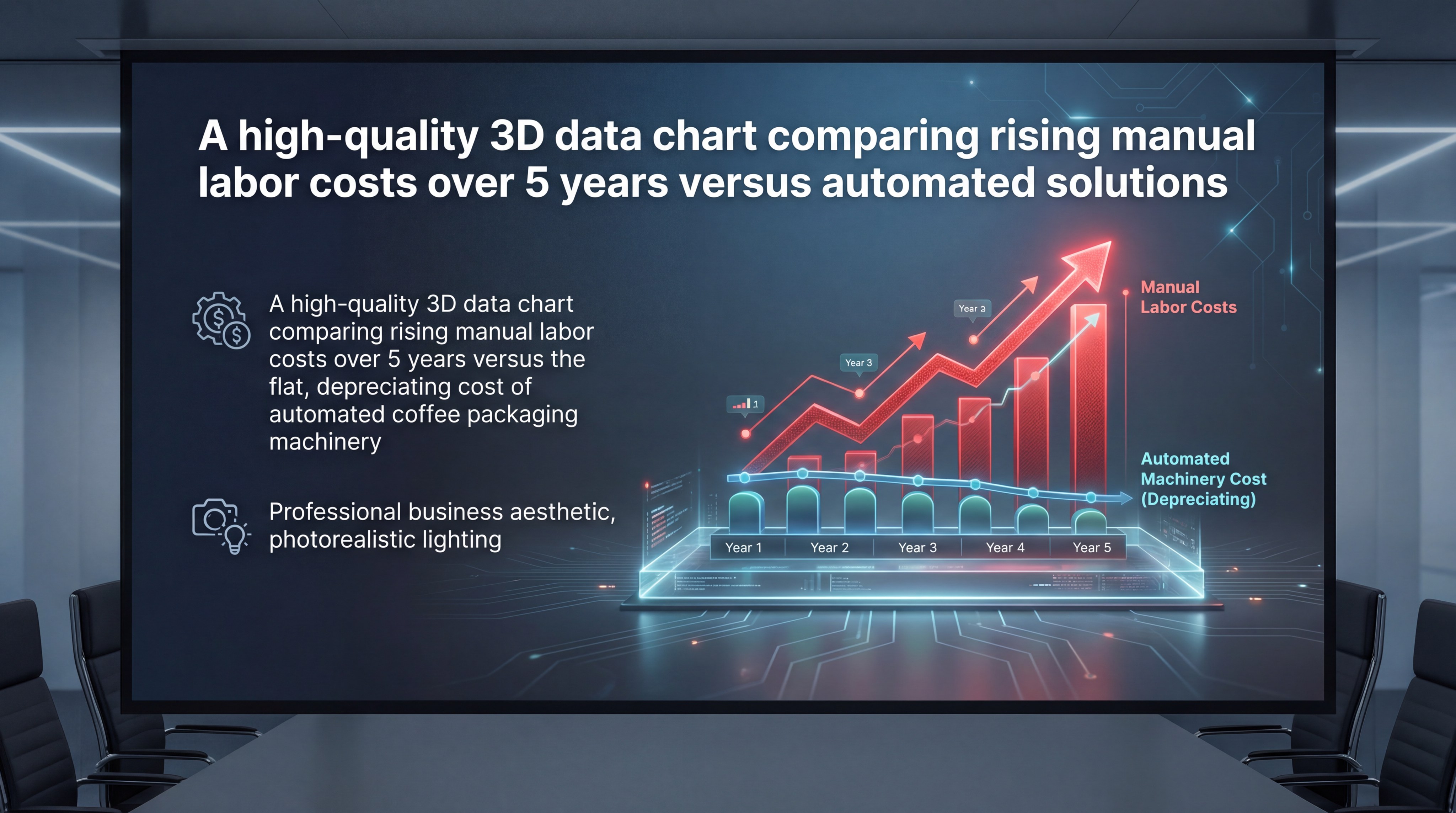 Data chart analyzing labor costs and coffee automation timing to determine roastry ROI