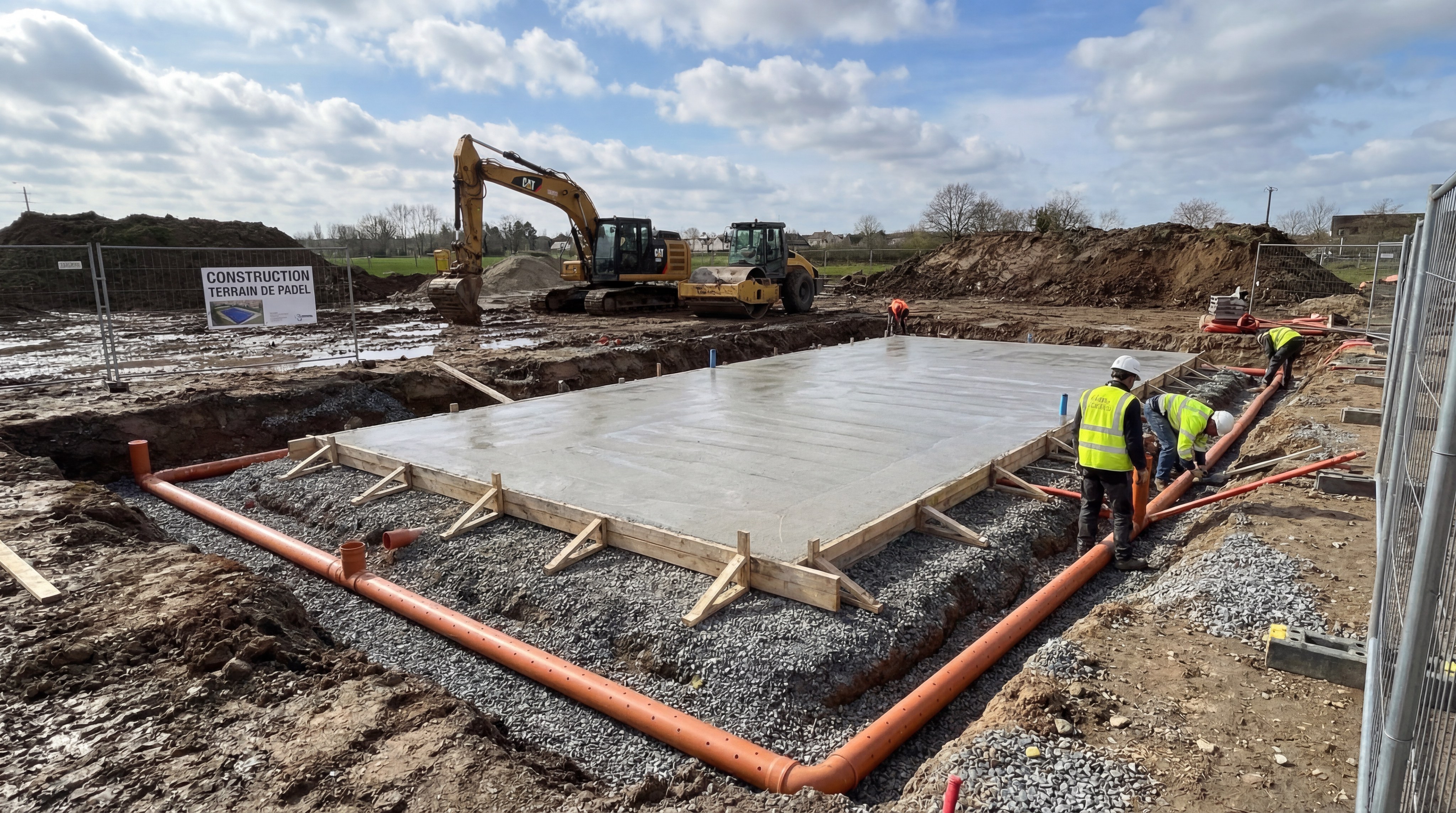 Padel court foundation