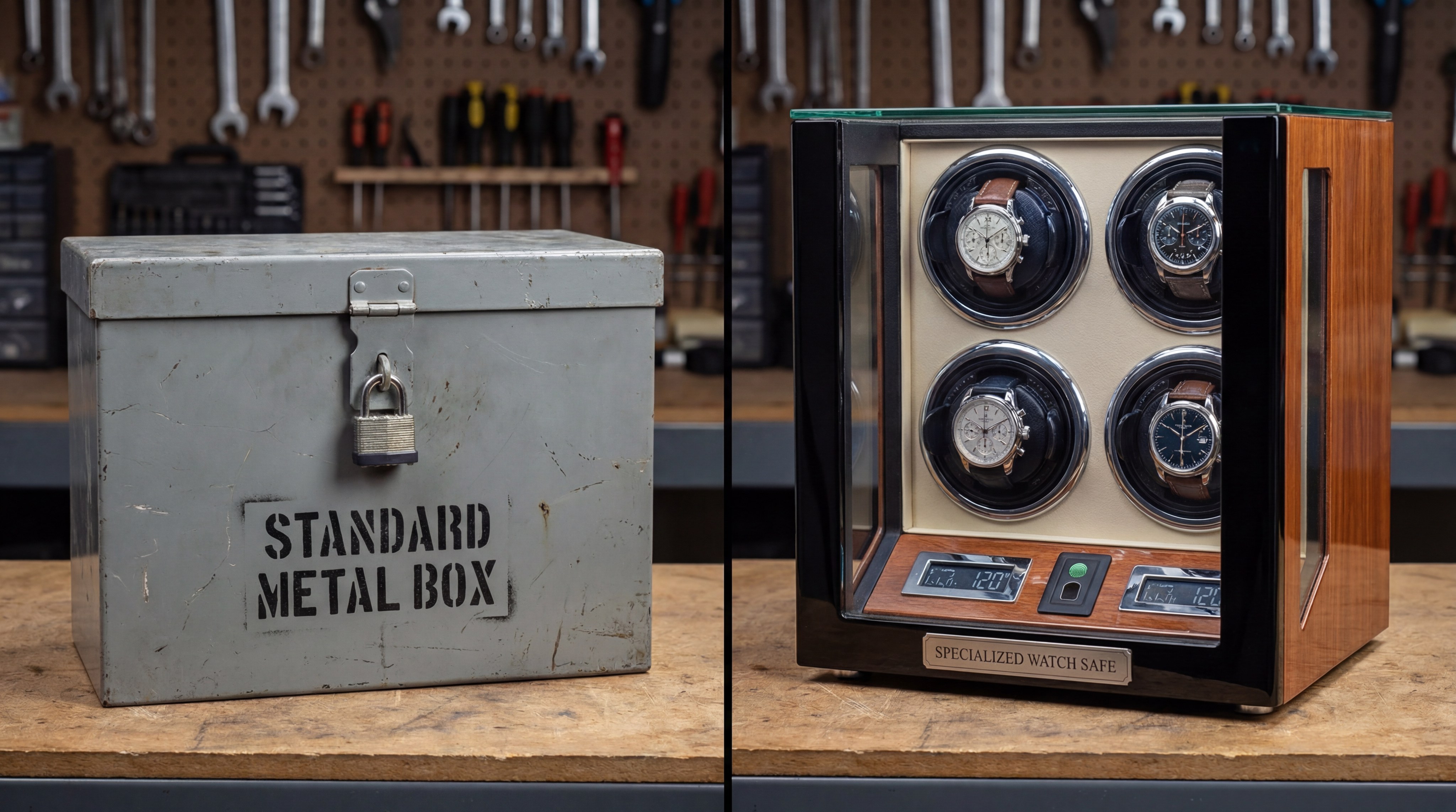 watch safe comparison product shot