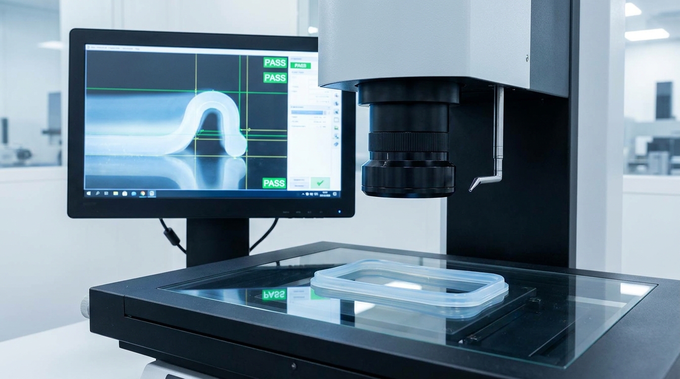 Optical comparator silicone inspection