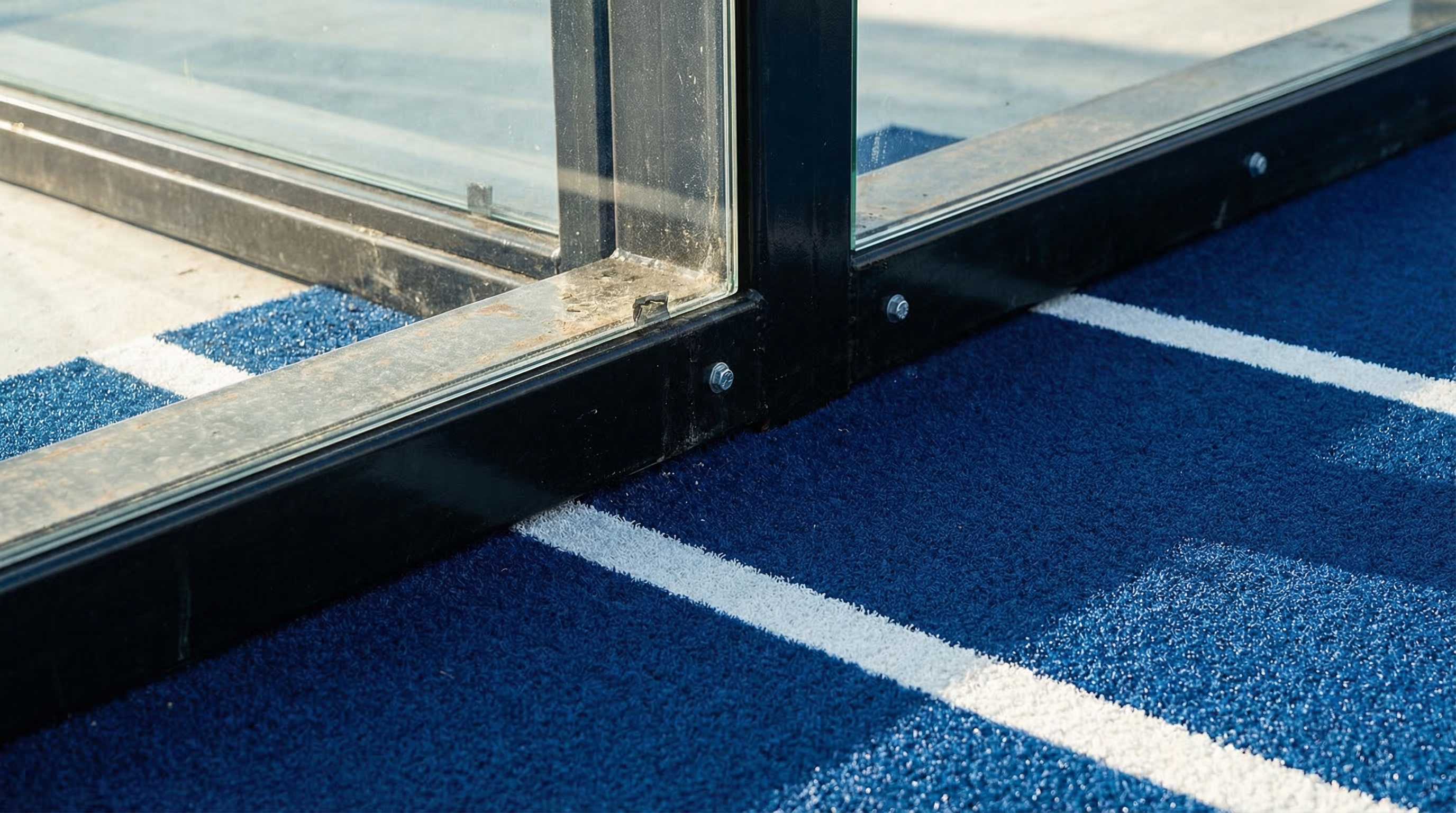 padel court corner closeup