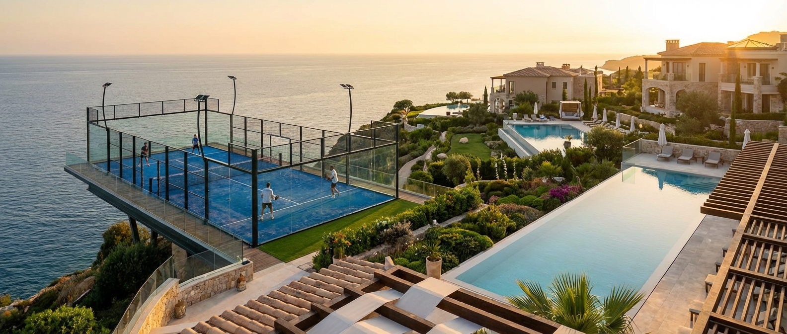 panoramic padel court resort