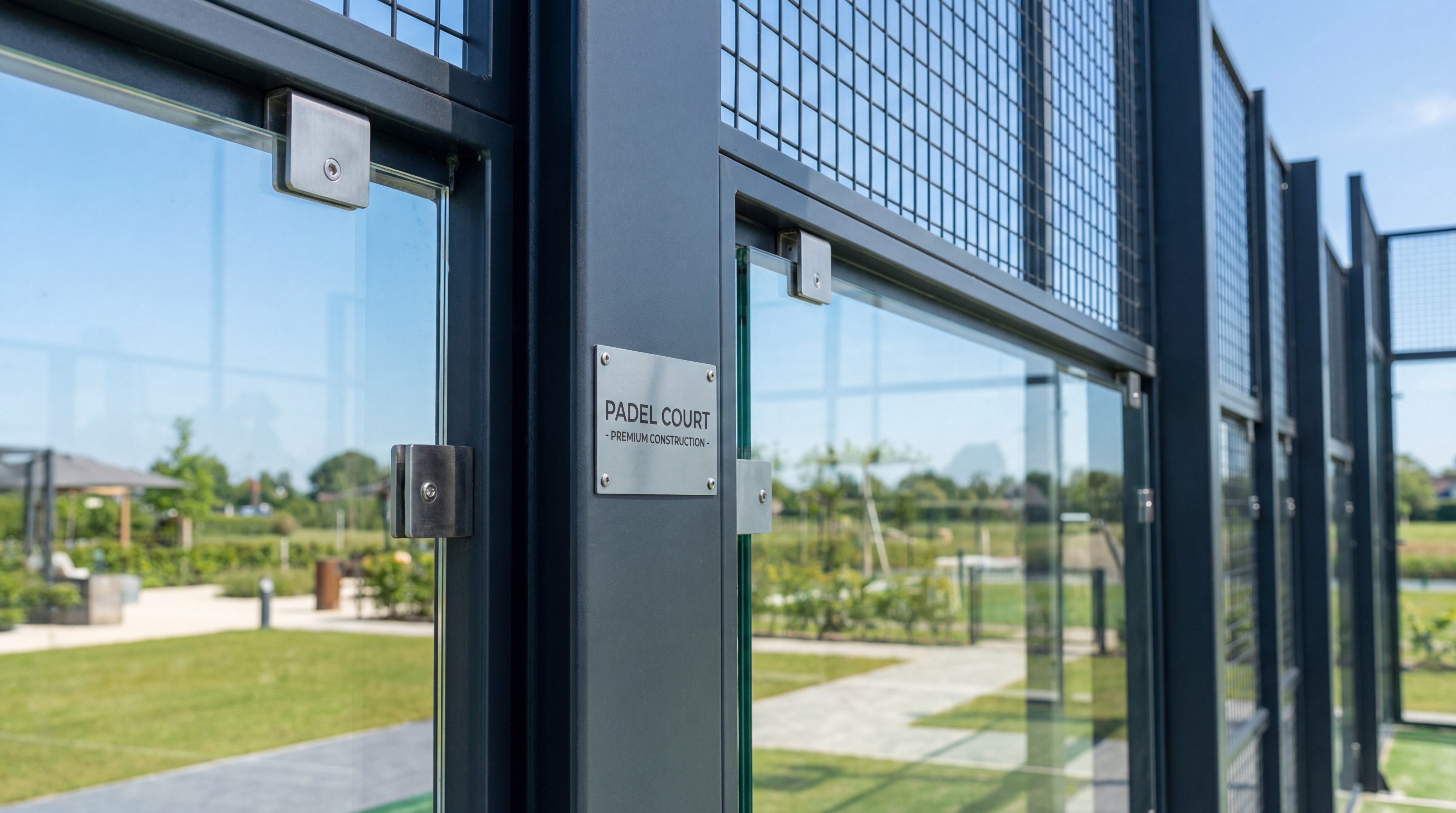 padel court glass panels architecture