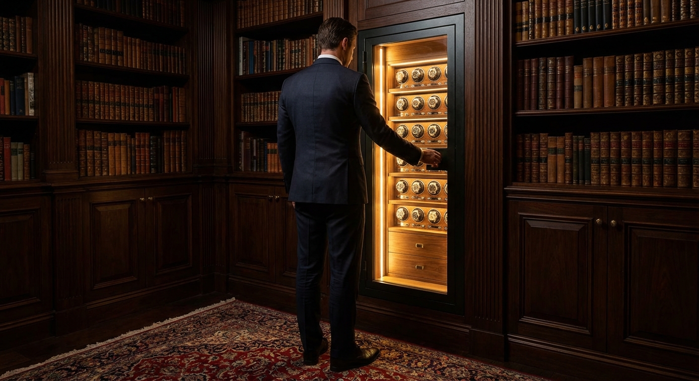 luxury watch safe hero shot