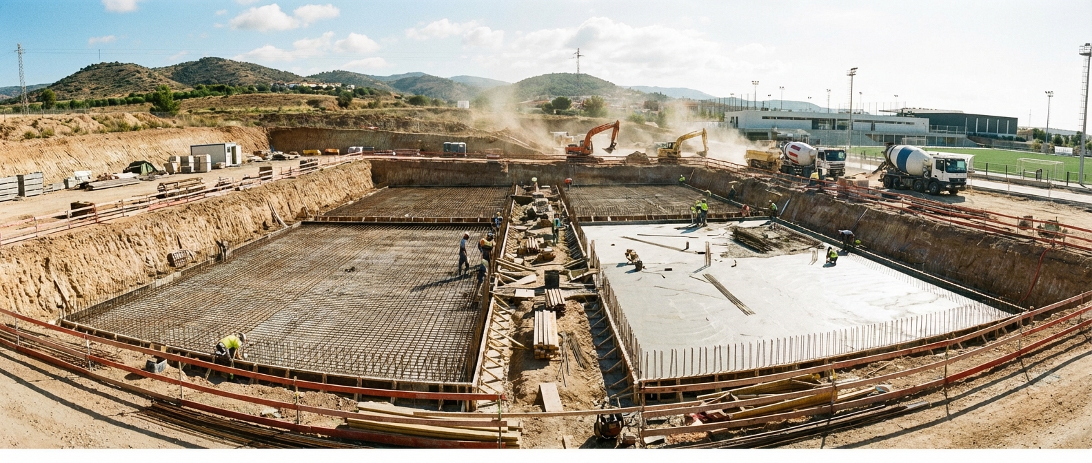 padel court construction site