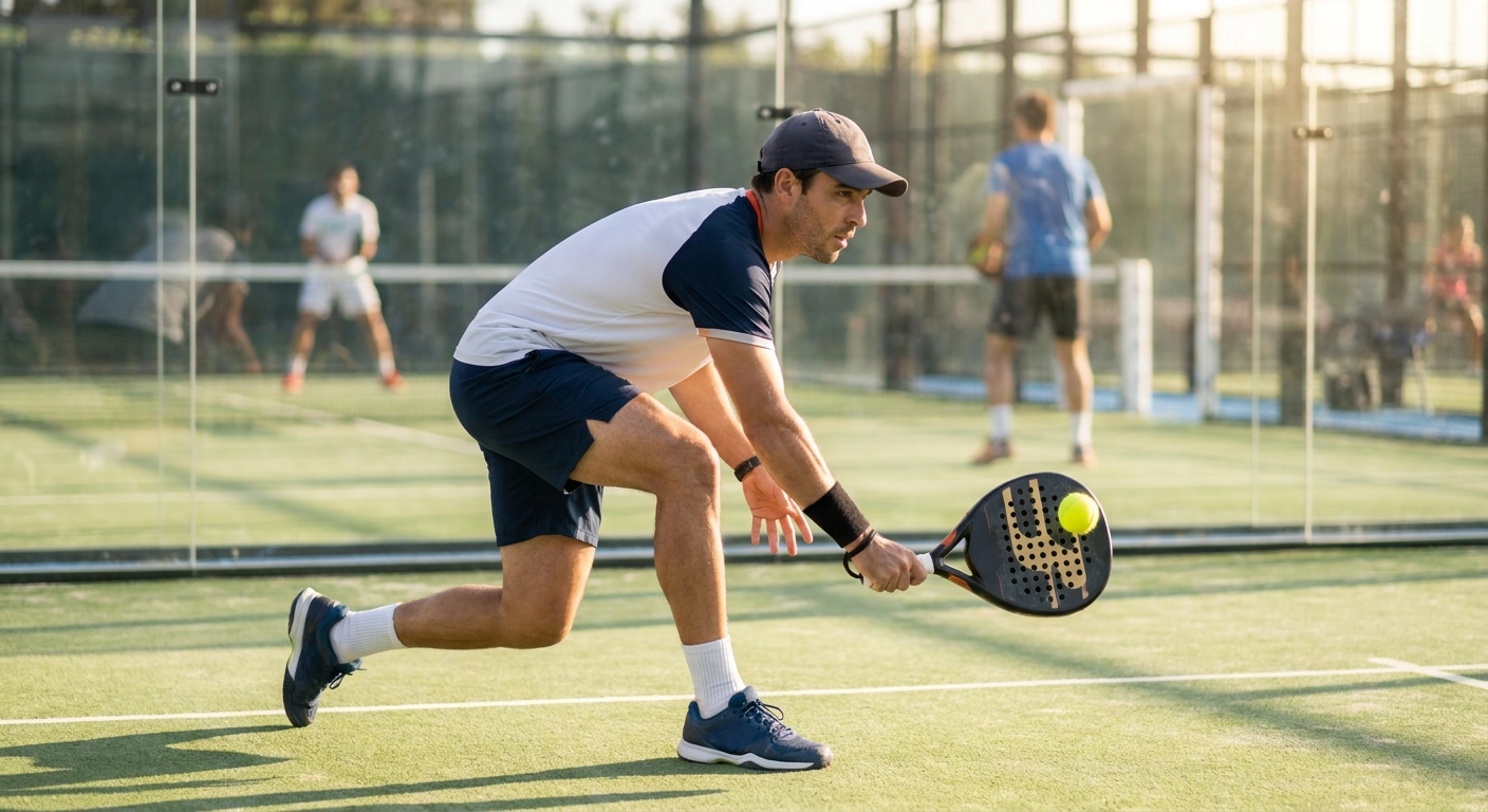 padel player service line tactical serve