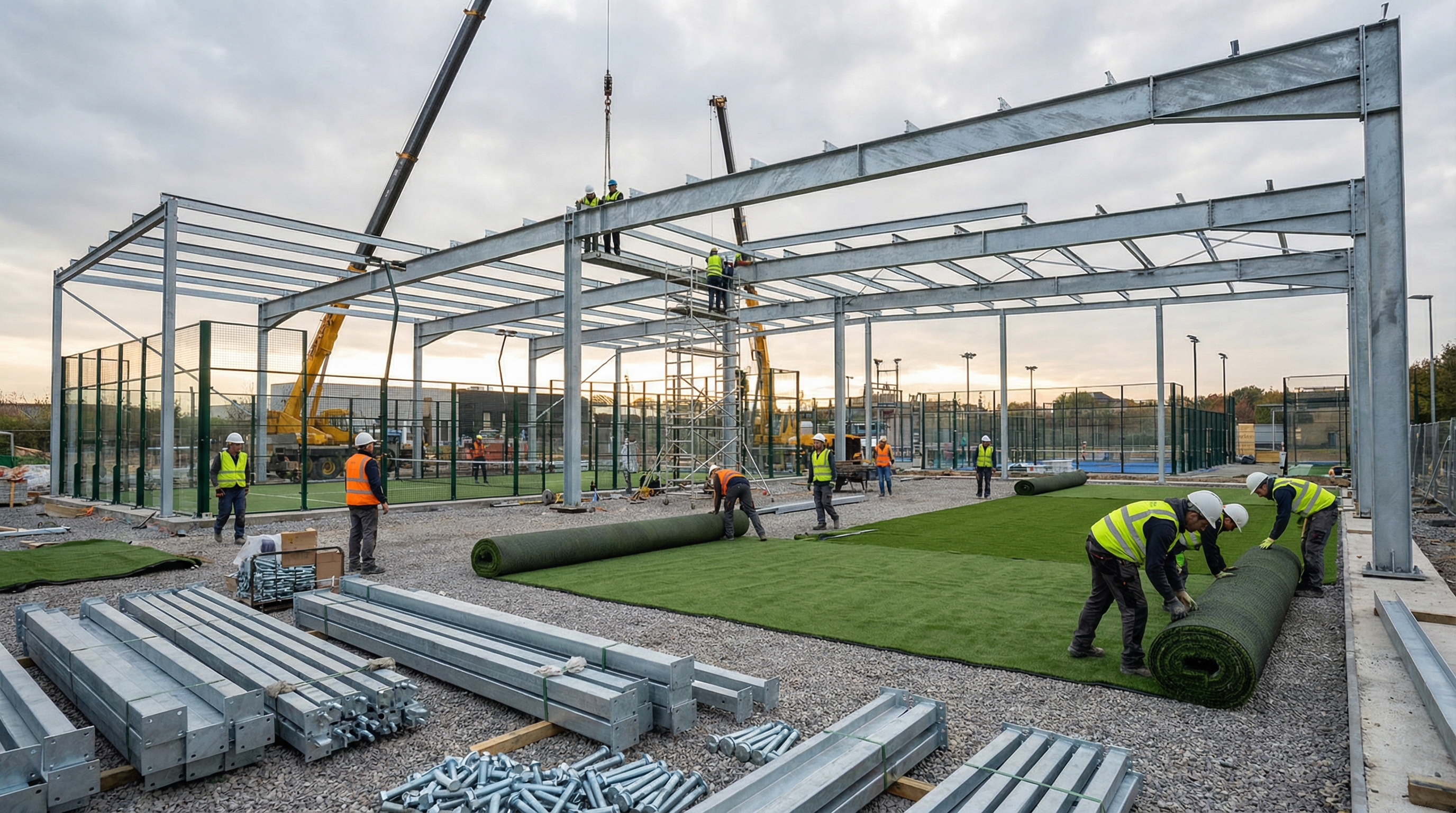 architectural visualization of a padel club construction