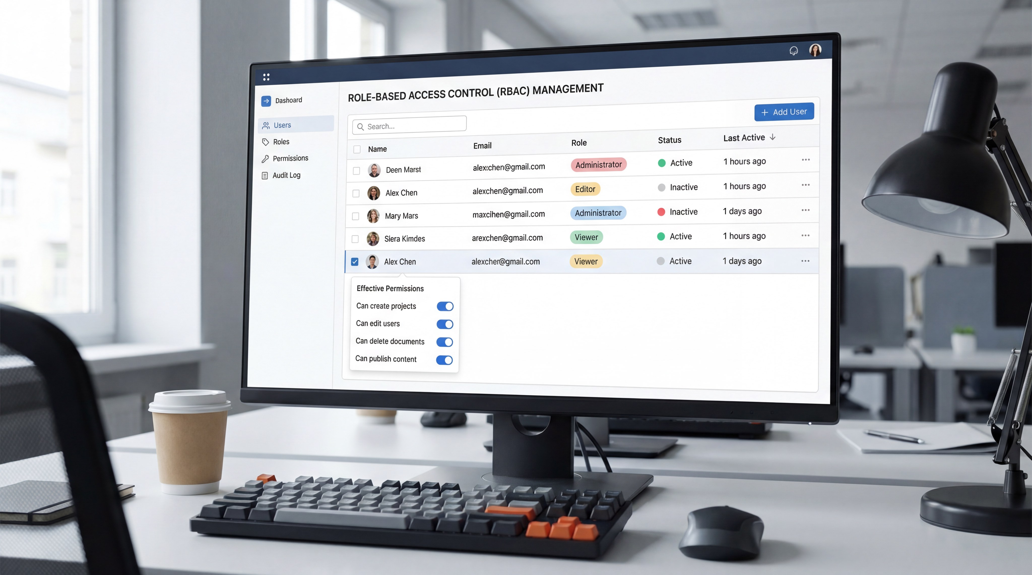 rbac management ui interface
