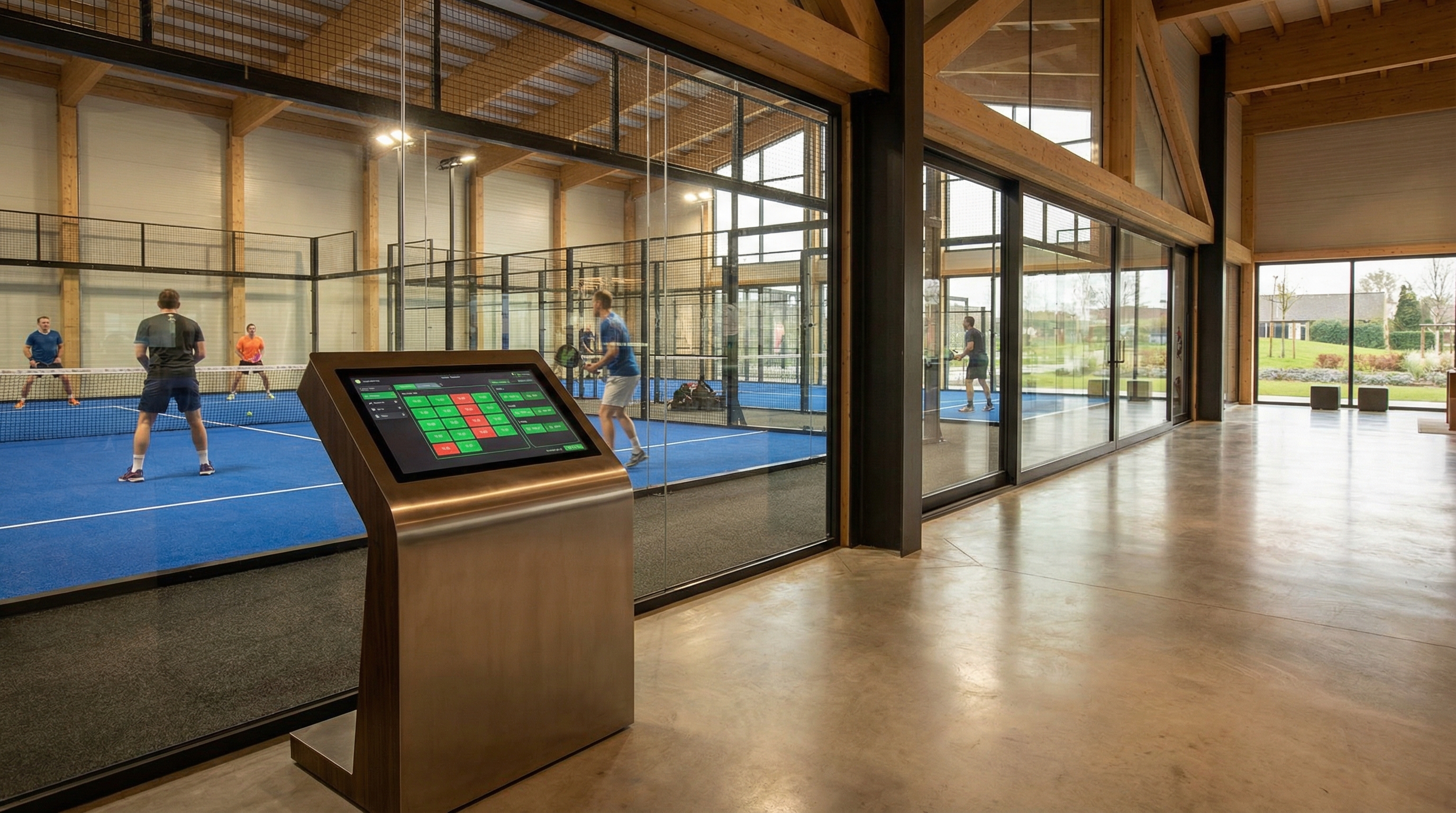 luxury padel club booking kiosk