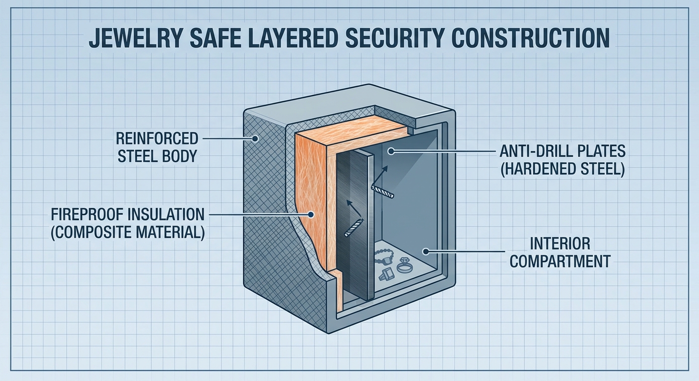 jewelry safe security layers infographic