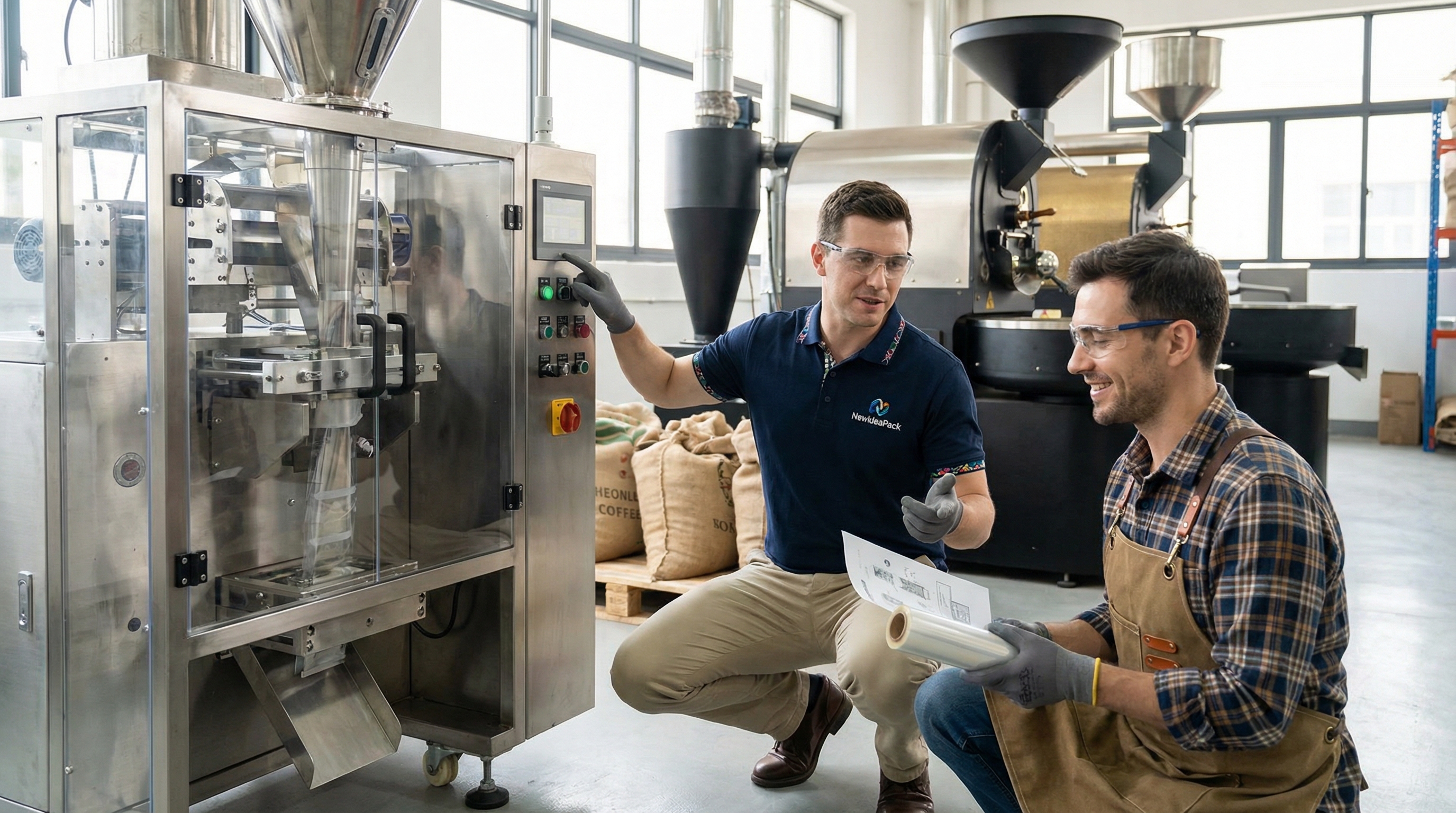 NewideaPack Technician Installing Equipment