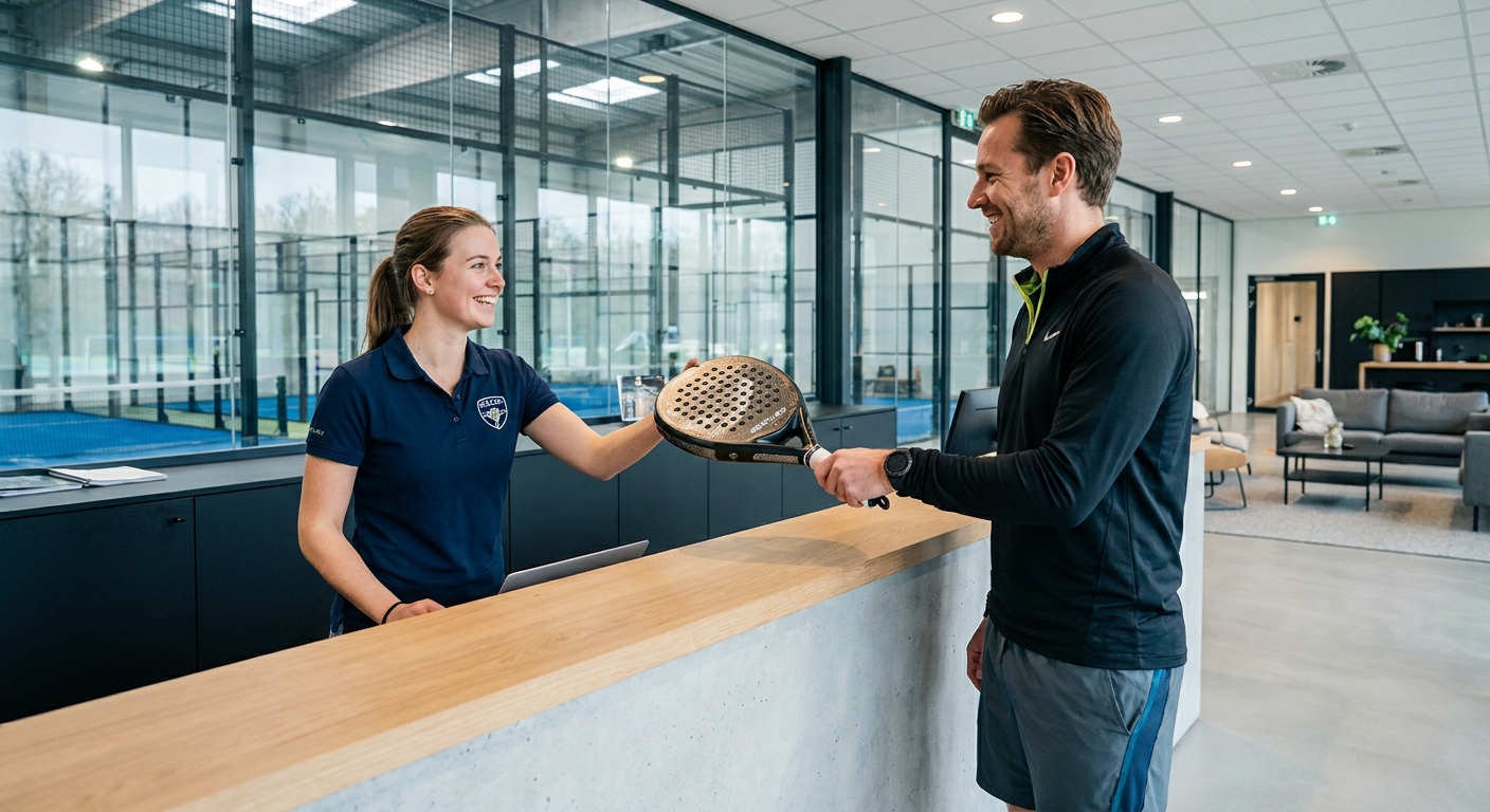 Front desk service at padel club