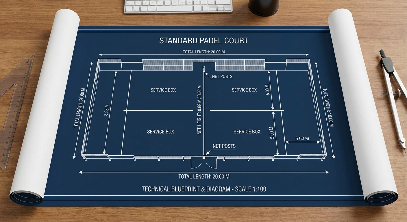 padel court technical blueprint