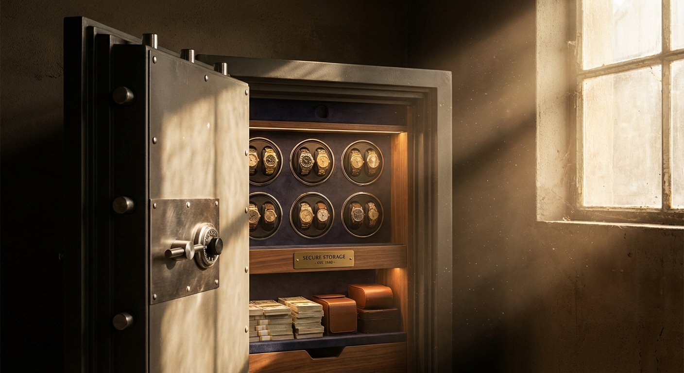 secure timepiece vault photography