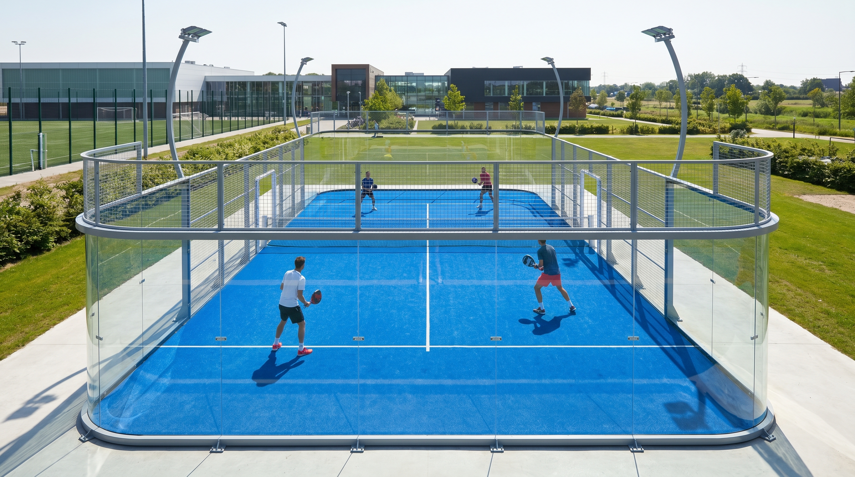 Super Panoramic Padel court with no corner pillars