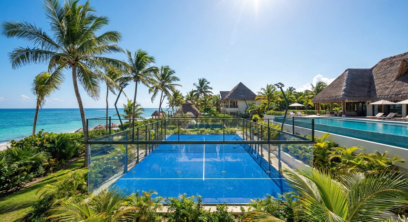 luxury padel court panoramic