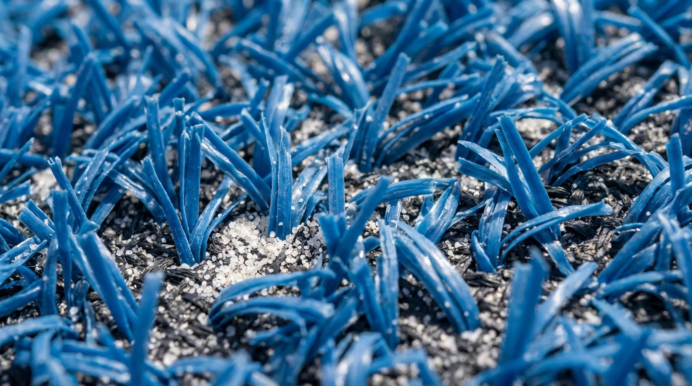 padel court turf macro shot