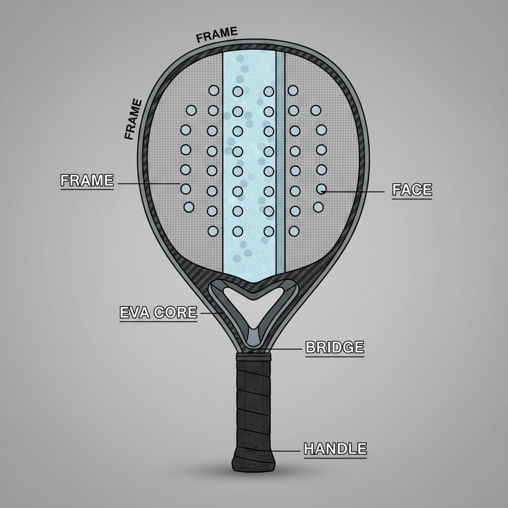 padel racquet cross section