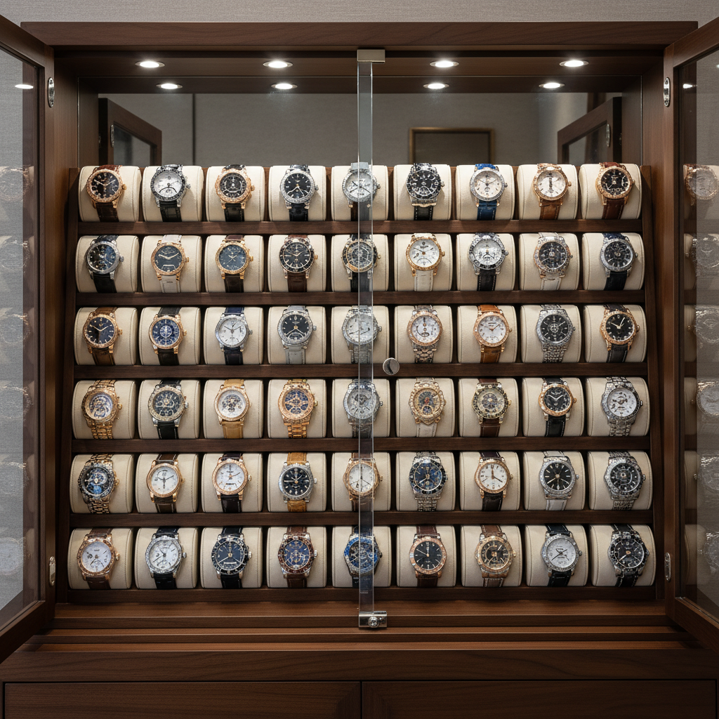 luxury watches collection cabinet
