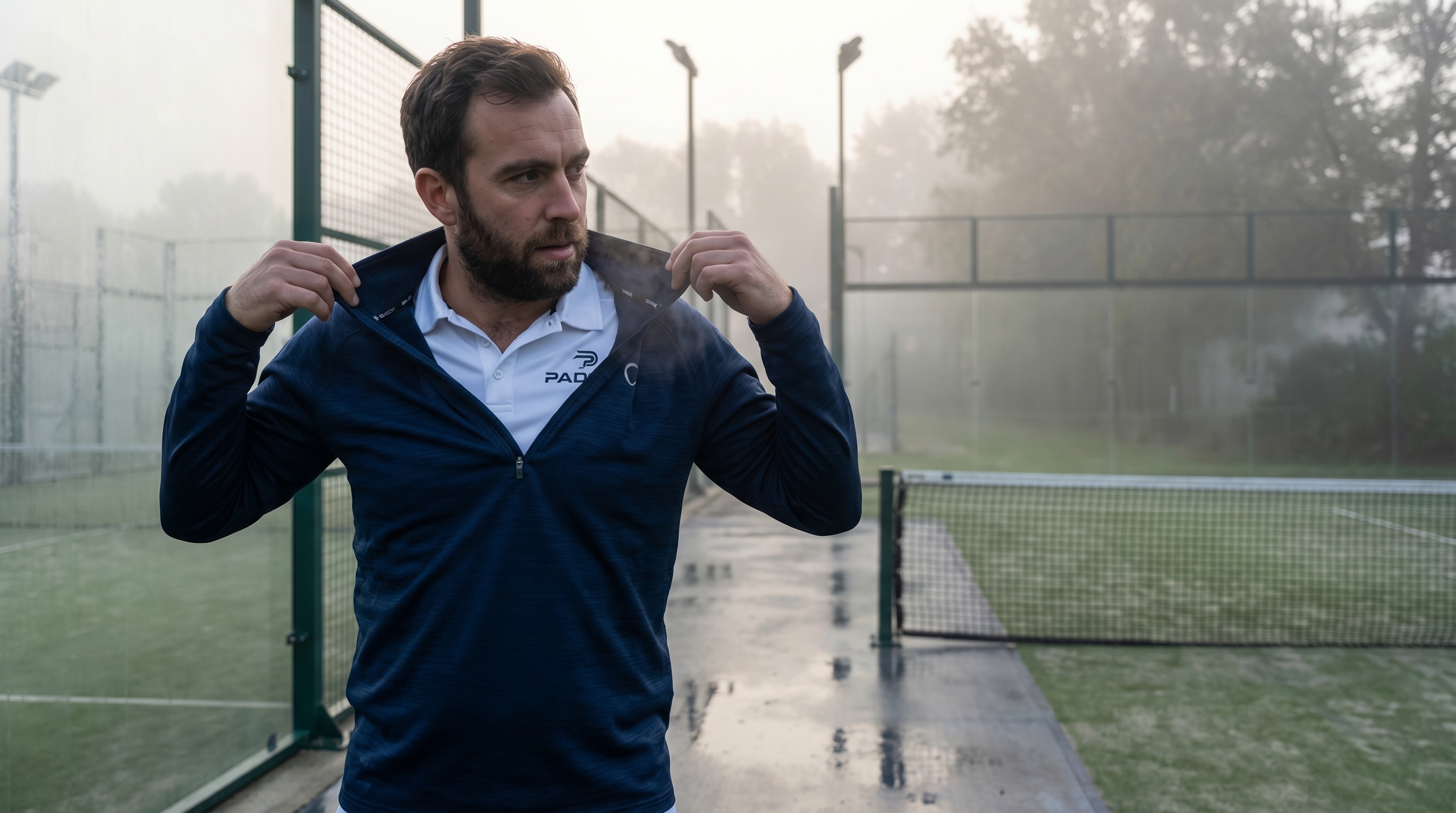 padel player layering technical wear