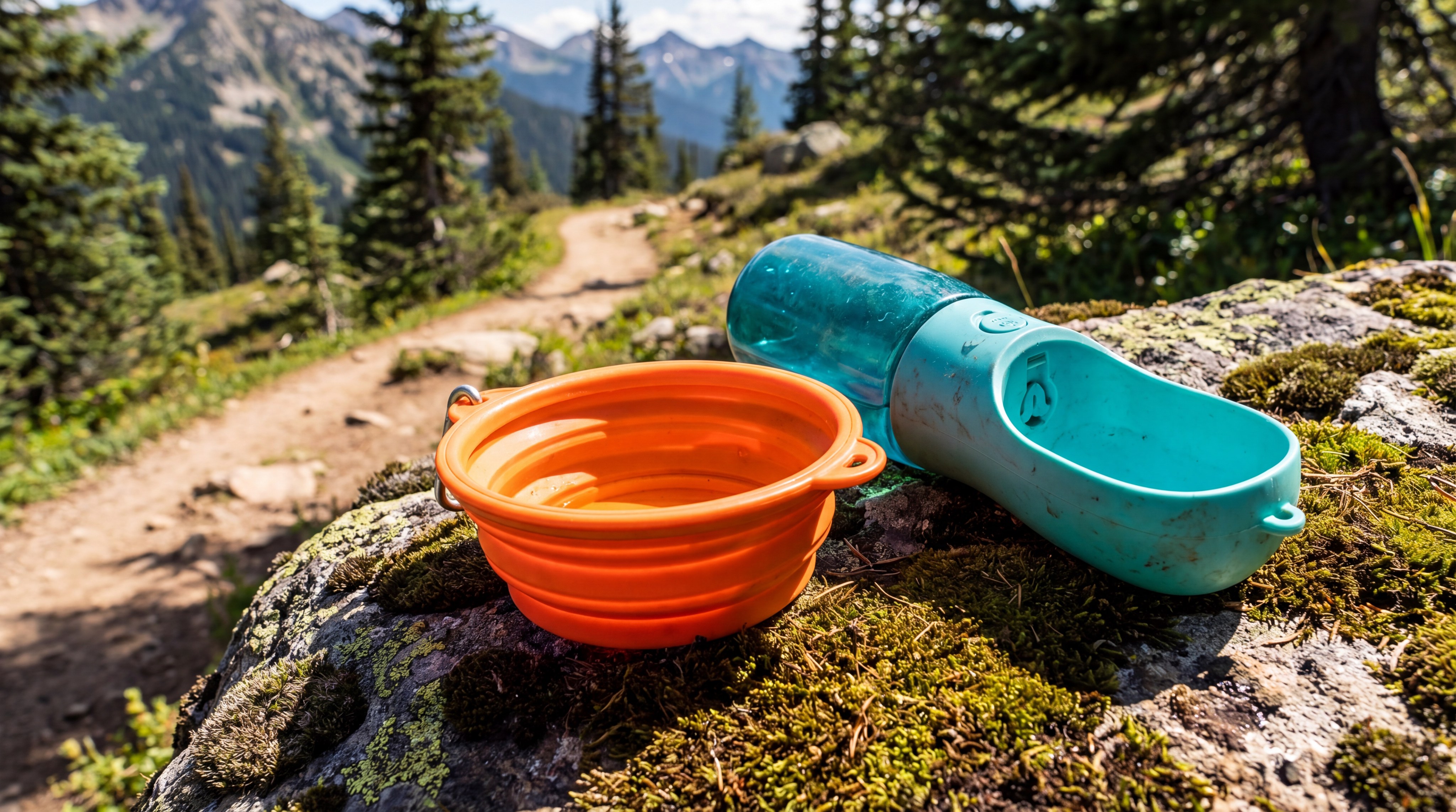 travel dog bowl water bottle hiking
