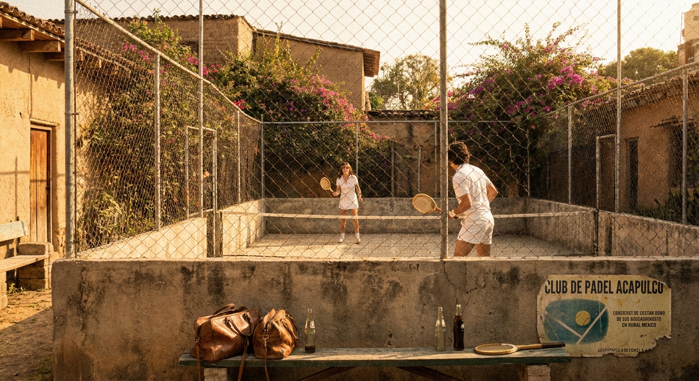 vintage 1970s mexican padel court