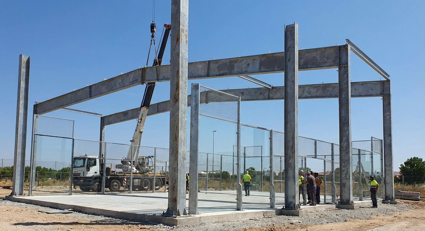 galvanized steel padel court construction