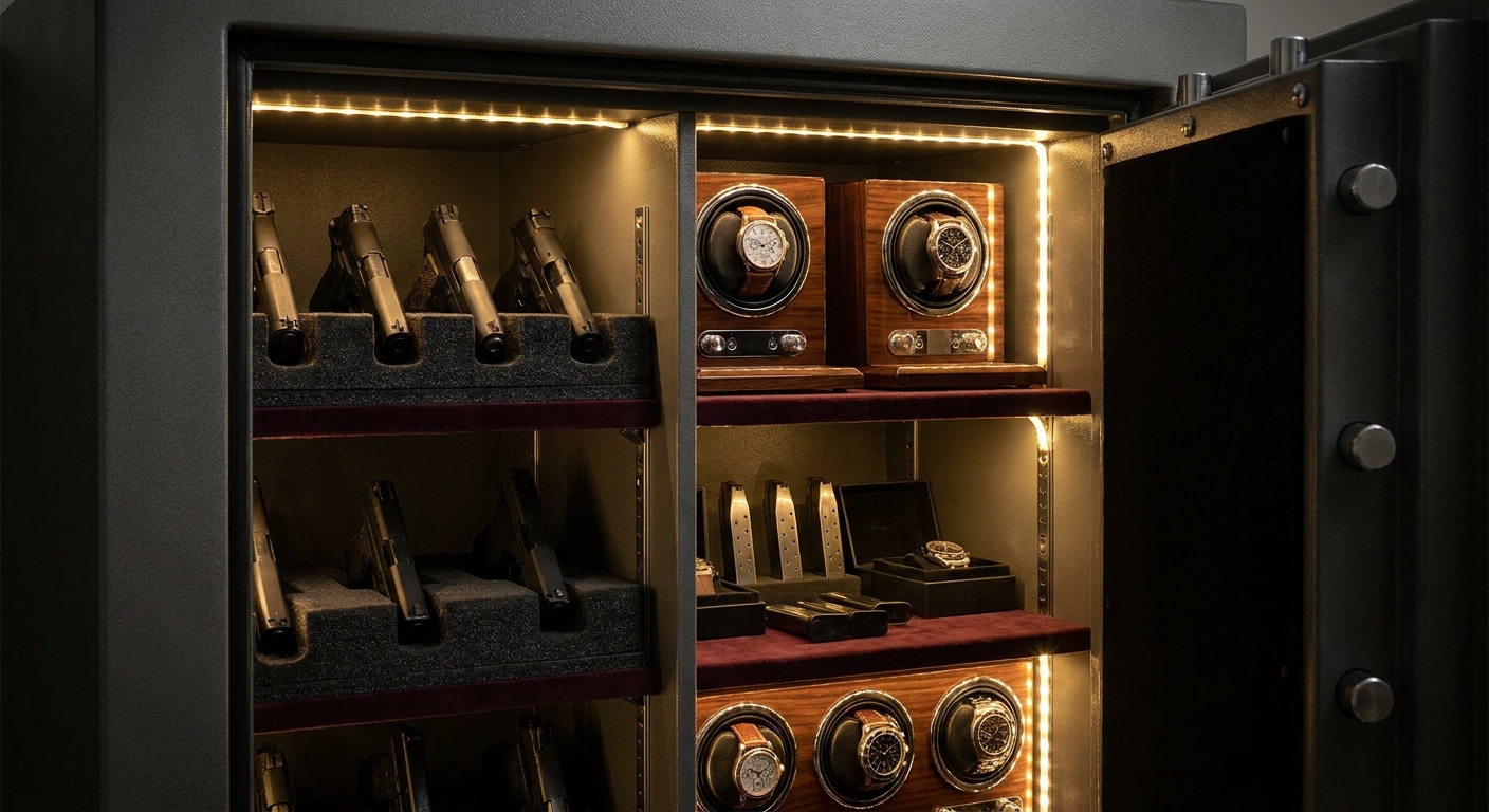 Secure safe luxury items display